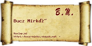 Bucz Mirkó névjegykártya